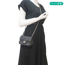 Load image into Gallery viewer, CHANEL Mini Flap Quilted Chevron Leather Crossbody Bag Black