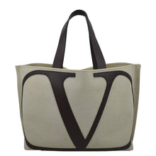 Load image into Gallery viewer, VALENTINO Garavani Strandtasche Mit Vlogo In Canvas Shopping Tote Bag Chocolate