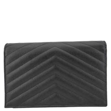 Load image into Gallery viewer, YVES SAINT LAURENT Cassandre Leather Wallet On Chain Crossbody Bag Black