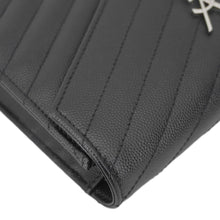 Load image into Gallery viewer, YVES SAINT LAURENT Cassandre Leather Wallet On Chain Crossbody Bag Black
