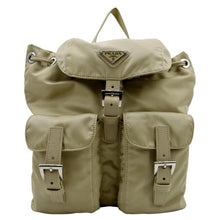 Load image into Gallery viewer, PRADA Double Front Pocket Re-Nylon Backpack Bag Beige