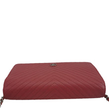 Load image into Gallery viewer, CHANEL CC WOC Chevron Leather Wallet On Chain Crossbody Bag Pink