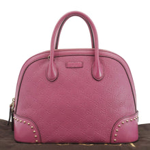 Load image into Gallery viewer, GUCCI Hilary Dome Diamante Leather Top Handle Bag Pink 384688