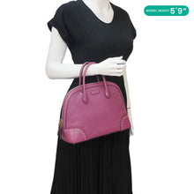 Load image into Gallery viewer, GUCCI Hilary Dome Diamante Leather Top Handle Bag Pink 384688