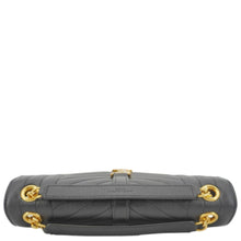 Load image into Gallery viewer, YVES SAINT LAURENT Envelope Medium Grain De Poudre Leather Shoulder Bag Black