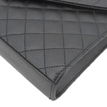Load image into Gallery viewer, YVES SAINT LAURENT Envelope Medium Grain De Poudre Leather Shoulder Bag Black