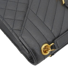 Load image into Gallery viewer, YVES SAINT LAURENT Envelope Medium Grain De Poudre Leather Shoulder Bag Black