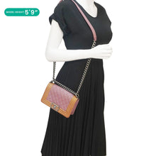 Load image into Gallery viewer, CHANEL Duo Boy Flap Small Goatskin Leather Crossbody Bag Pink