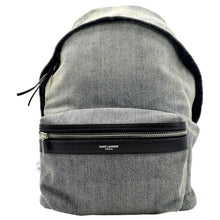 Load image into Gallery viewer, YVES SAINT LAURENT Denim Backpack Bag Gray