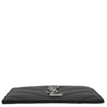 Load image into Gallery viewer, YVES SAINT LAURENT Cassandre Monogram Grain De Poudre Leather Card Holder Black