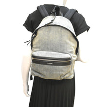Load image into Gallery viewer, YVES SAINT LAURENT Denim Backpack Bag Gray