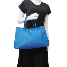 Load image into Gallery viewer, HERMES Garden Party 36 Negonda Leather Tote Bag Blue