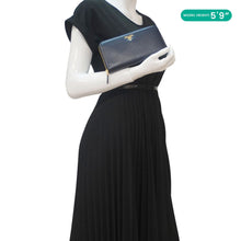 Load image into Gallery viewer, PRADA Zip Around Leather Wallet Blue