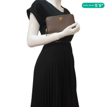 Load image into Gallery viewer, PRADA Zip Around Leather Wallet Brown