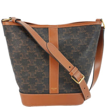 Load image into Gallery viewer, CELINE Small Triomphe Canvas Bucket Bag Tan