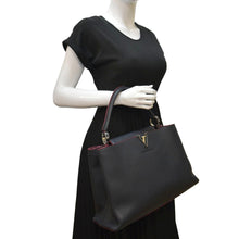 Load image into Gallery viewer, LOUIS VUITTON Capucines Taurillon Leather Satchel Bag Black