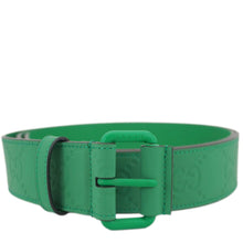 Load image into Gallery viewer, GUCCI GG Leather Belt Green 771297 Size 110.44
