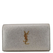 Load image into Gallery viewer, YVES SAINT LAURENT Kate Small Metallic Leather Crossbody Bag Silver