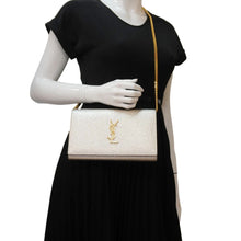 Load image into Gallery viewer, YVES SAINT LAURENT Kate Small Metallic Leather Crossbody Bag Silver