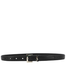 Load image into Gallery viewer, YVES SAINT LAURENT Square Buckle Leather Belt Black Size 75