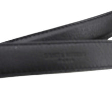 Load image into Gallery viewer, YVES SAINT LAURENT Square Buckle Leather Belt Black Size 75