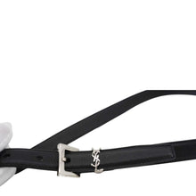 Load image into Gallery viewer, YVES SAINT LAURENT Square Buckle Leather Belt Black Size 75