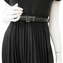 Load image into Gallery viewer, YVES SAINT LAURENT Square Buckle Leather Belt Black Size 75