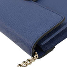 Load image into Gallery viewer, GUCCI Dollar Interlocking G Calfskin Leather Chain Wallet Crossbody Bag Blue 510314