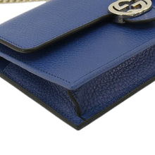 Load image into Gallery viewer, GUCCI Dollar Interlocking G Calfskin Leather Chain Wallet Crossbody Bag Blue 510314