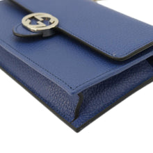 Load image into Gallery viewer, GUCCI Dollar Interlocking G Calfskin Leather Chain Wallet Crossbody Bag Blue 510314