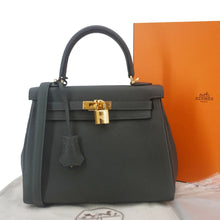 Load image into Gallery viewer, Hermes Kelly 25 Togo Leather Shoulder Bag Vert Fonce