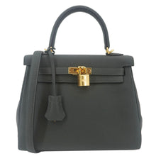 Load image into Gallery viewer, Hermes Kelly 25 Togo Leather Shoulder Bag Vert Fonce