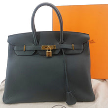 Load image into Gallery viewer, HERMES Birkin 35 Togo Leather Tote Bag Vert Cypress