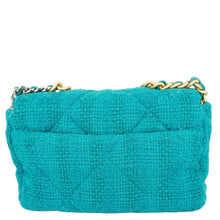 Load image into Gallery viewer, CHANEL 19 Flap Medium Quilted Tweed Shoulder Bag Teal