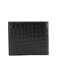 Load image into Gallery viewer, The YVES SAINT LAURENT Crocodile Print Leather Billfold Wallet Black
