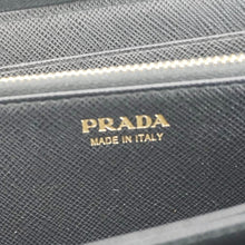 Load image into Gallery viewer, PRADA Zip Around Saffiano Leather Wallet Black