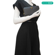 Load image into Gallery viewer, PRADA Zip Around Saffiano Leather Wallet Black