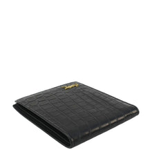 Load image into Gallery viewer, The YVES SAINT LAURENT Crocodile Print Leather Billfold Wallet Black