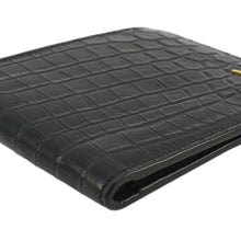 Load image into Gallery viewer, The YVES SAINT LAURENT Crocodile Print Leather Billfold Wallet Black