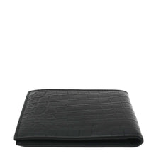 Load image into Gallery viewer, The YVES SAINT LAURENT Crocodile Print Leather Billfold Wallet Black