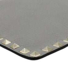 Load image into Gallery viewer, VALENTINO GARAVANI Rockstud Zip Clutch Leather Pouch Grey