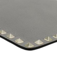 Load image into Gallery viewer, VALENTINO GARAVANI Rockstud Zip Clutch Leather Pouch Grey