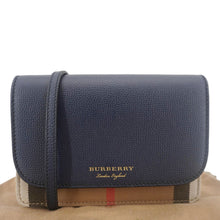 Load image into Gallery viewer, BURBERRY Hampshire Small House Check Crossbody Bag Navy Blue
