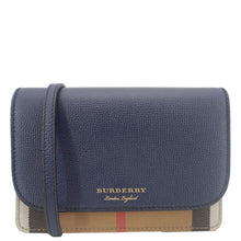 Load image into Gallery viewer, BURBERRY Hampshire Small House Check Crossbody Bag Navy Blue