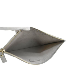 Load image into Gallery viewer, VALENTINO GARAVANI Rockstud Zip Clutch Leather Pouch Grey