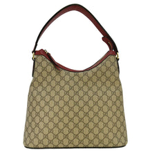 Load image into Gallery viewer, GUCCI Linea A Supreme Canvas Hobo Shoulder Bag Beige 414930