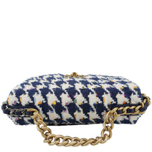 Load image into Gallery viewer, CHANEL 19 Flap Medium Quilted Tweed Hobo Bag Navy Blue