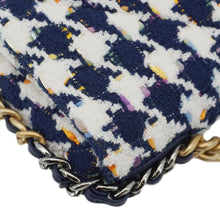 Load image into Gallery viewer, CHANEL 19 Flap Medium Quilted Tweed Hobo Bag Navy Blue
