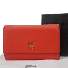 Load image into Gallery viewer, MCM Leather Compact Wallet Red