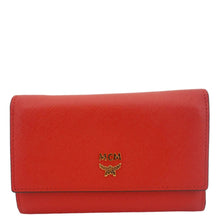 Load image into Gallery viewer, MCM Leather Compact Wallet Red